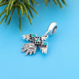 925 Sterling Silver Zircon Eagle Bead Charm for Bracelet