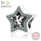 925 Sterling Silver Star Flower Fairy Zircon Bead for Women