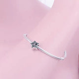 925 Sterling Silver Star Flower Fairy Zircon Bead for Women