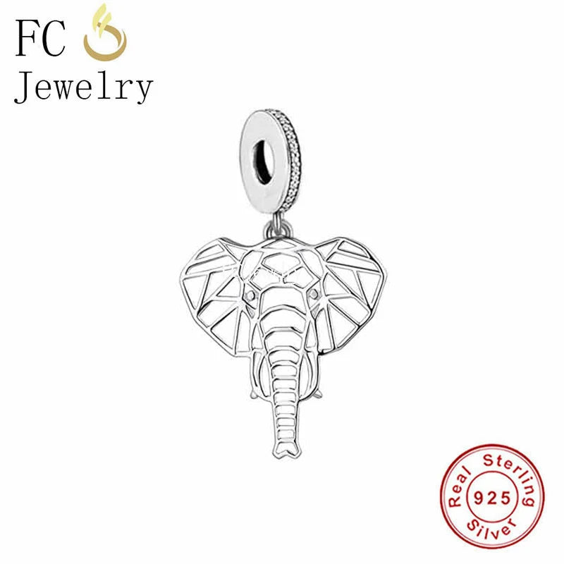 925 Silver Elephant Dangle Bead for Charm Bracelet
