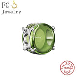 925 Silver Multicolor Glass Bead Charm Bracelet