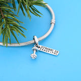 925 Silver Dumbbell Charms Bracelet Gym Baby Berloque