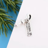 925 Silver Dumbbell Charms Bracelet Gym Baby Berloque