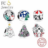 925 Silver Santa Claus Reindeer Bead Christmas Berloque