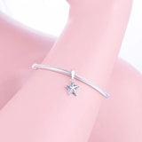 925 Silver Starfish Charm Bracelet Bead Zirconia Dangle Berloque
