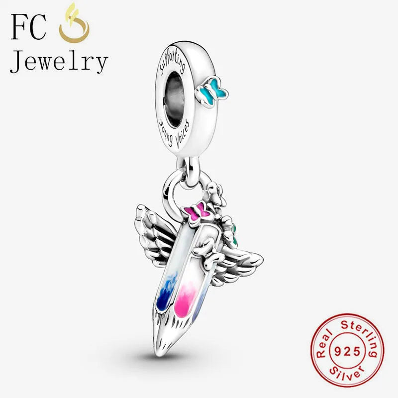 925 Silver Crayons Charm Bracelet Bead