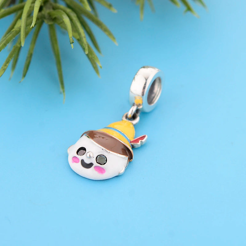 925 Silver Puppet with Enamel Hat Bead for Women Bracelet