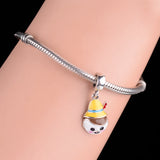 925 Silver Puppet with Enamel Hat Bead for Women Bracelet