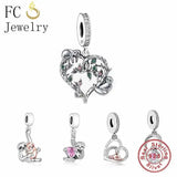 925 Silver Mother Love Baby Sisters Sloth Bead for Bracelet