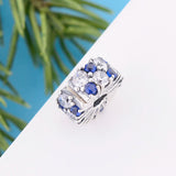 925 Silver Round Zirconia Stopper Bead for Women