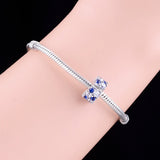925 Silver Round Zirconia Stopper Bead for Women
