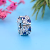 925 Silver Round Zirconia Stopper Bead for Women