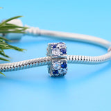 925 Silver Round Zirconia Stopper Bead for Women
