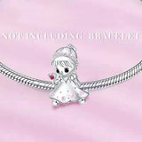 925 Sterling Silver Backpack Boy & Girl Charms Bracelet