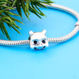 925 Sterling Silver Cartoon Bear Charm Bracelet Bead
