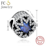 925 Sterling Silver CZ Beads Charm Bracelet Bangle Berluque Jewelry Gift