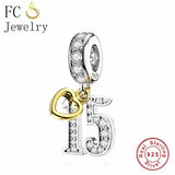 925 Silver Heart Love Birthday Charm Bracelet
