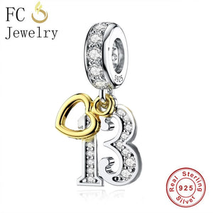 925 Silver Heart Love Birthday Charm Bracelet