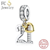 925 Silver Heart Love Birthday Charm Bracelet