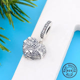 925 Silver Charms Bracelet with Heart House Window Mushroom Bead Berloque