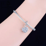 925 Silver Charms Bracelet with Heart House Window Mushroom Bead Berloque