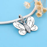 925 Silver Butterfly Charm Bracelet Bead for Women Craft