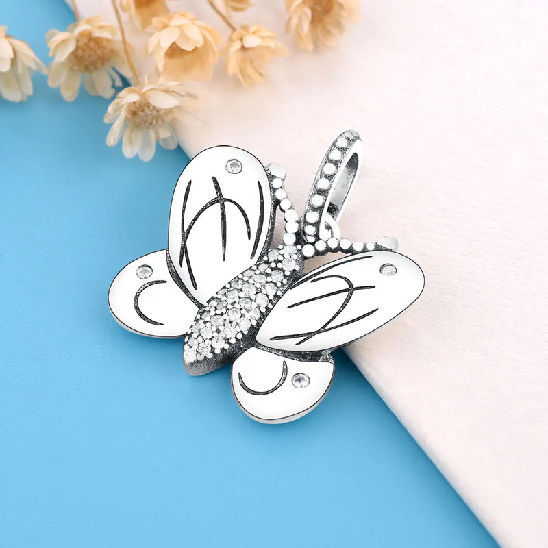 925 Silver Butterfly Charm Bracelet Bead for Women Craft