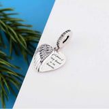 925 Silver Angel Wings Heaven Heart Charm Bracelet Bead