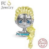 925 Silver Pan Charms Bracelet & Princess Girl Bead DIY Jewelry Making