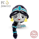 925 Silver Pan Charms Bracelet & Princess Girl Bead DIY Jewelry Making