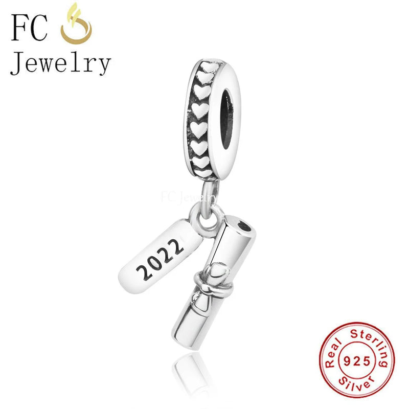 925 Silver Book Scroll Bead Charm for Bracelet Making