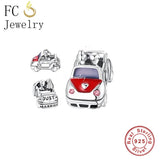 925 Silver Just Married Car Charms Bracelet Bead
