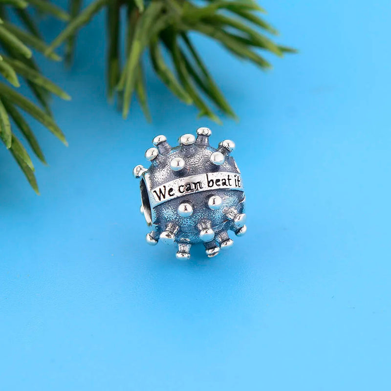 925 Silver Cancer Heart Virus Bead for Bracelet
