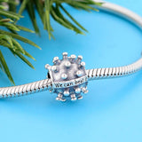 925 Silver Cancer Heart Virus Bead for Bracelet