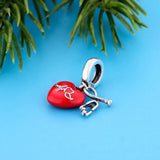 925 Silver Doctor Red Heart Stethoscope Bead Bracelet Charm