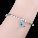 925 Silver TV Fountain Bead Bracelet Charms for Women