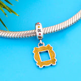 925 Silver Yellow Door Bell Frame Bead for Bracelet Making