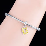 925 Silver Yellow Door Bell Frame Bead for Bracelet Making