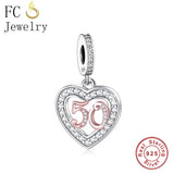 925 Silver Heart 13th 30th 70th Birthday Charm Bracelet Jewelry Making Bead