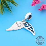 925 Silver Angel Wings Family Bead Pendant for Bracelet Making