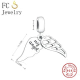925 Silver Angel Wings Family Bead Pendant for Bracelet Making
