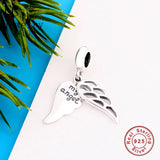 925 Silver Angel Wings Family Bead Pendant for Bracelet Making