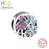 925 Silver Interlinked Circles CZ Beads Bracelet DIY