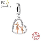 925 Silver Mother and Daughter For Life Pan Charm Bracelet