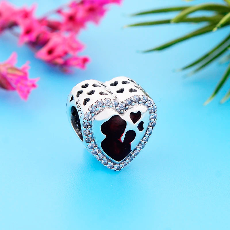 925 Silver Mum Mother Baby Son Love Hug Charms Bracelet