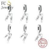 925 Silver Ribbon Book Scroll Letter Bead Bracelet