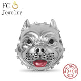 925 Silver American Bully Pitbull Bead Bracelet Charms