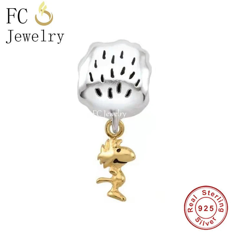925 Silver Bird & Cloud Charm Bracelet Bead for Women