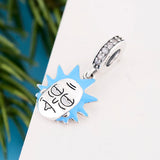 925 Sterling Silver Enamel Hair Expression Man Bead for Bracelet