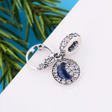 925 Sterling Silver Moon Star Charms Bracelet